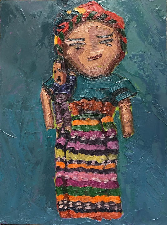 Muñequitas (Phthalo Turquoise) by Kiara Aileen Machado